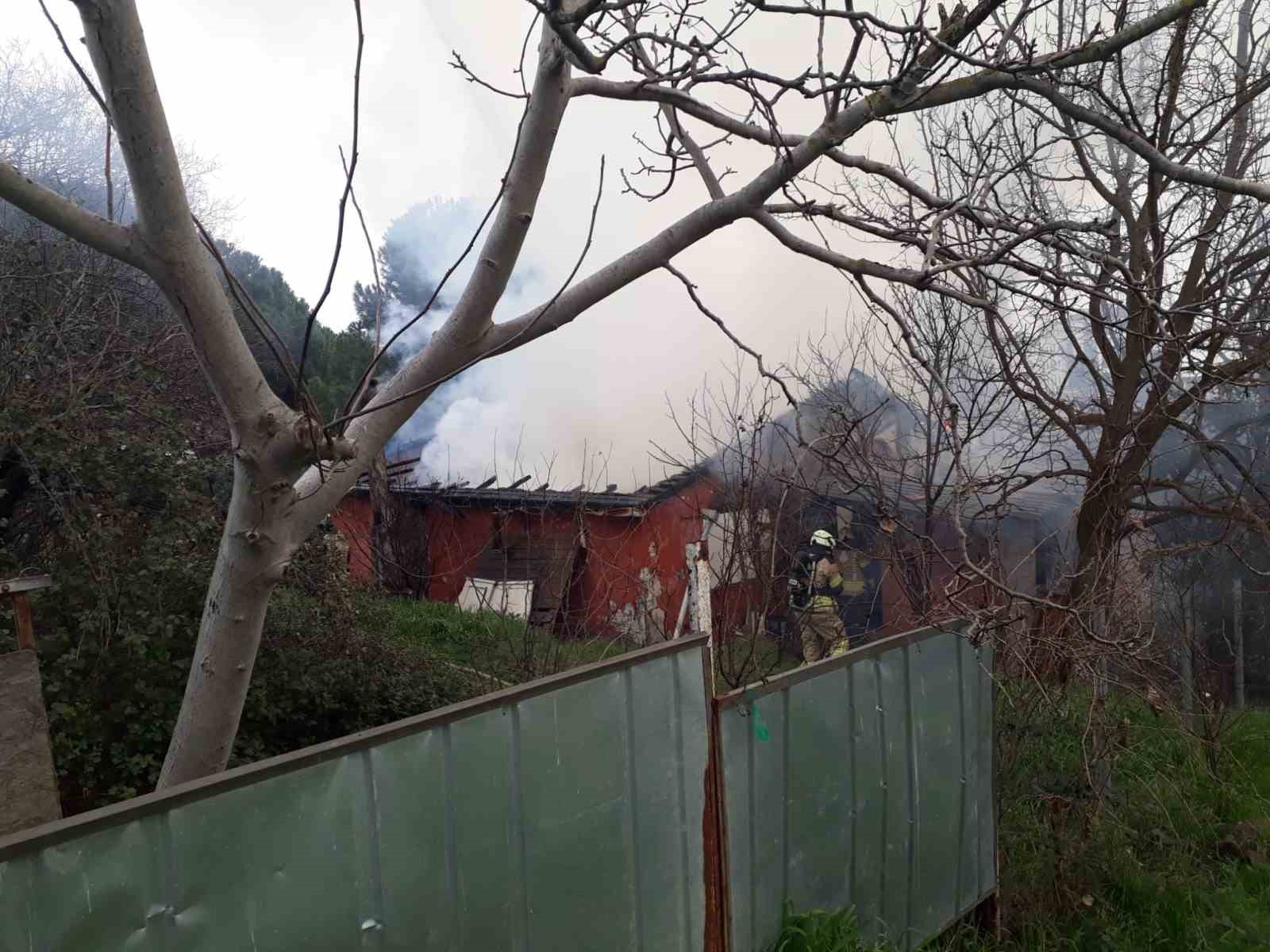 Pendik’te tek katlı ev alevlere teslim oldu
