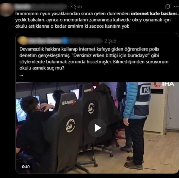 Polis denetimini ’internet kafe baskını’ diyerek çarpıttılar, olan esnafa oldu
Polis denetimini ’internet kafe baskını’ diyerek çarpıttılar, olan esnafa oldu