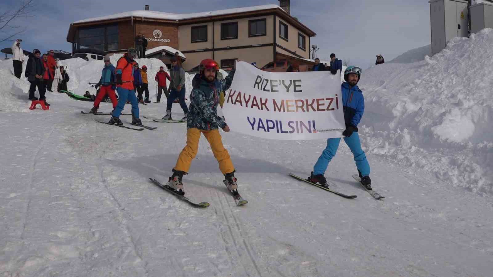 Rize’ye kayak tesisi yapılması için taleplerini böyle duyurdular
