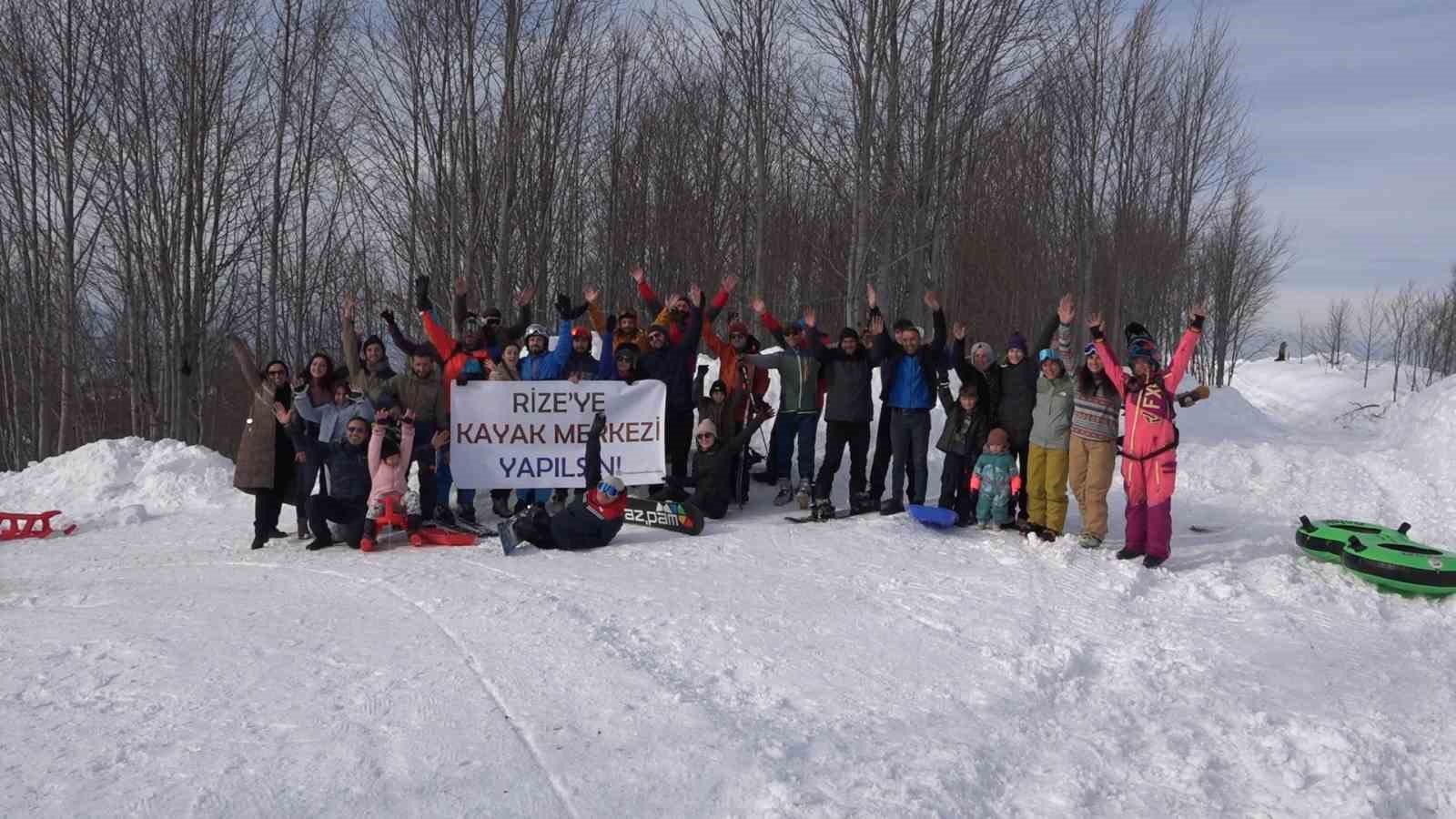 Rize’ye kayak tesisi yapılması için taleplerini böyle duyurdular
