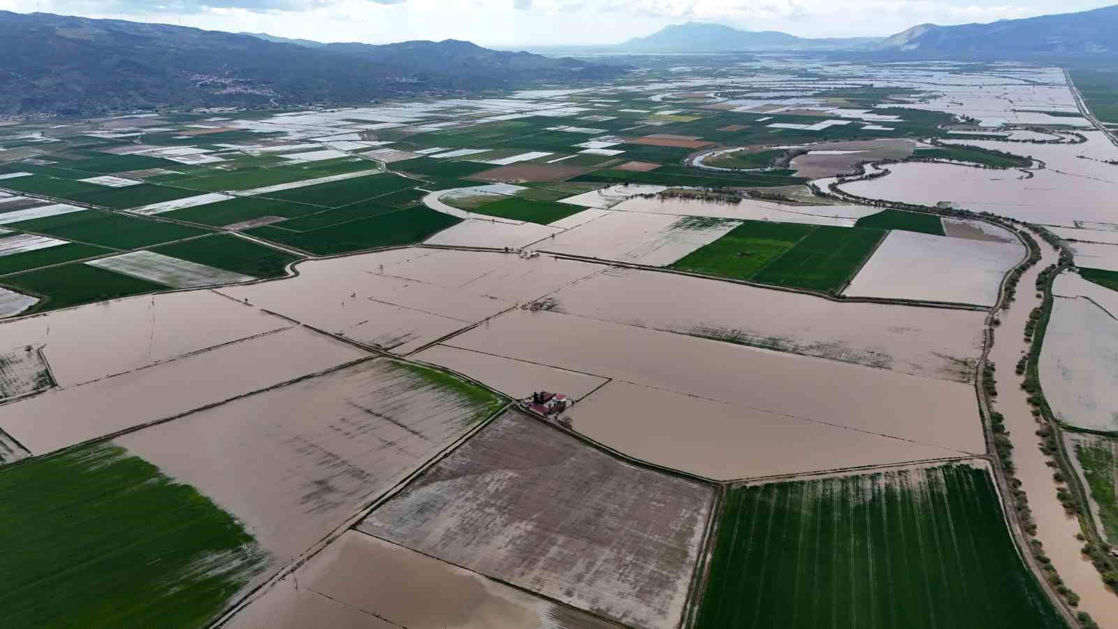 Sağanak yağış Menderes Nehri’ni taşırdı
