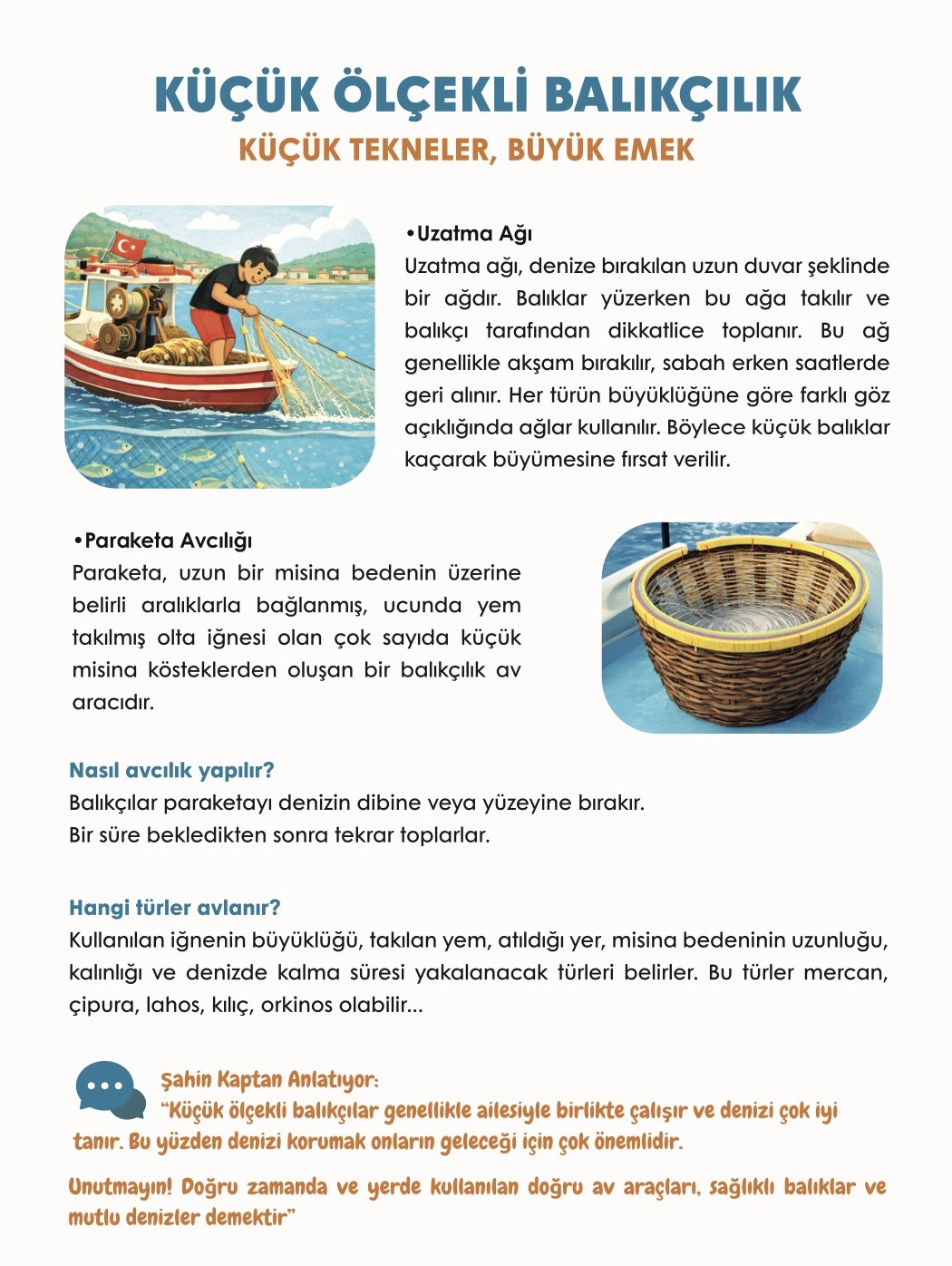 Şahin Kaptan, çocuklara balığı sevdirmek için yola çıktı
