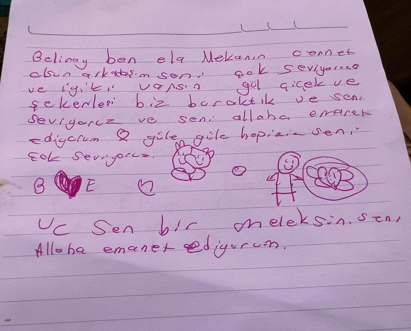 Saldırıda can veren çocukların mezarlarına bırakılan notlar duygulandırdı
