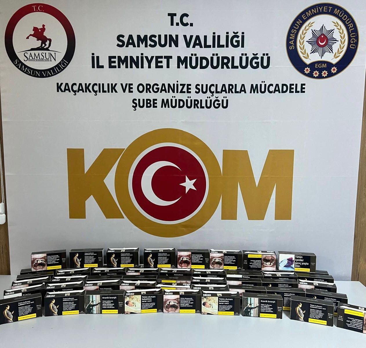 Samsun’da 11 bin 200 adet makaron ele geçirildi
