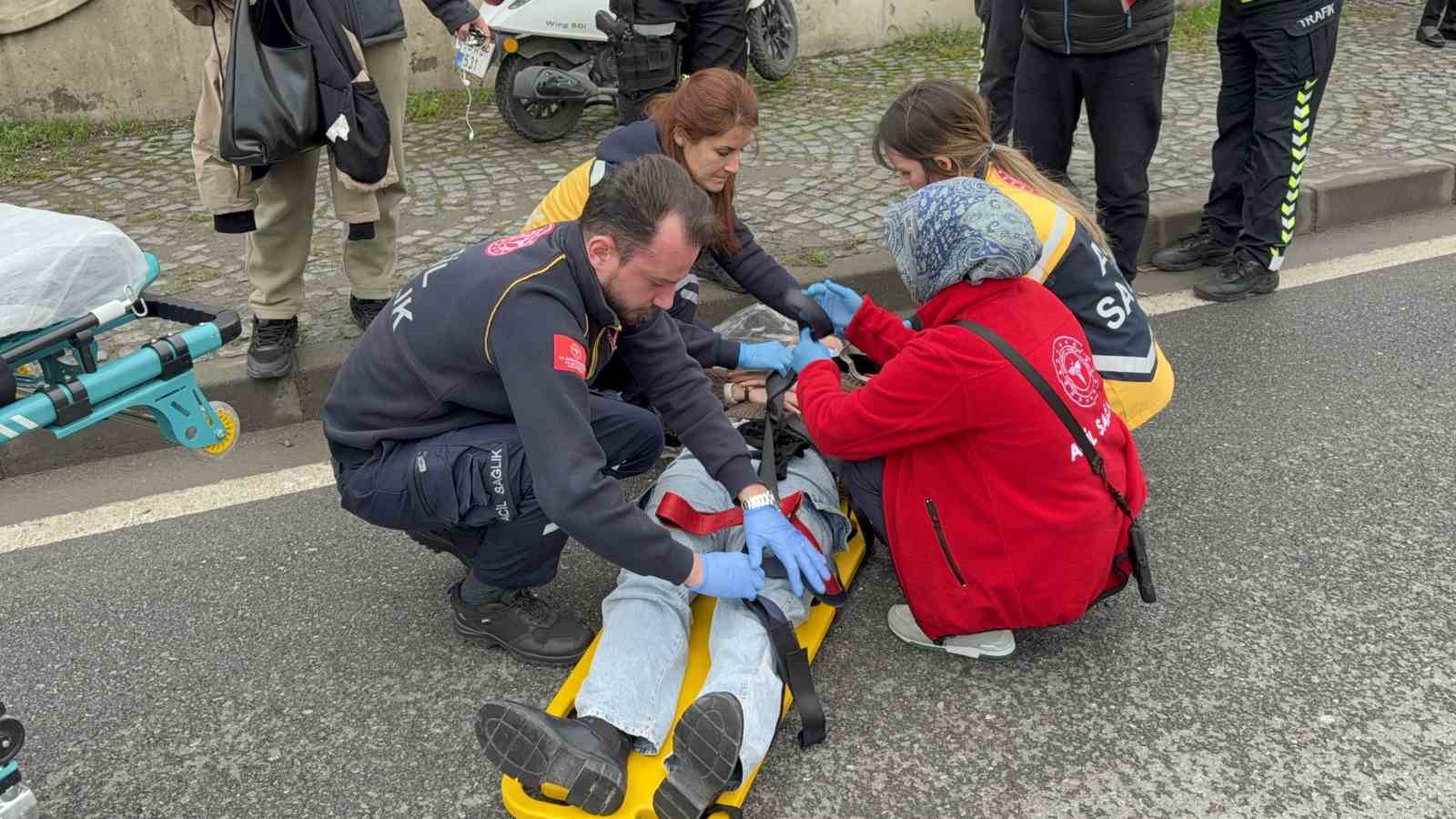 Samsun’da motosikletli genç kadın yaralandı
