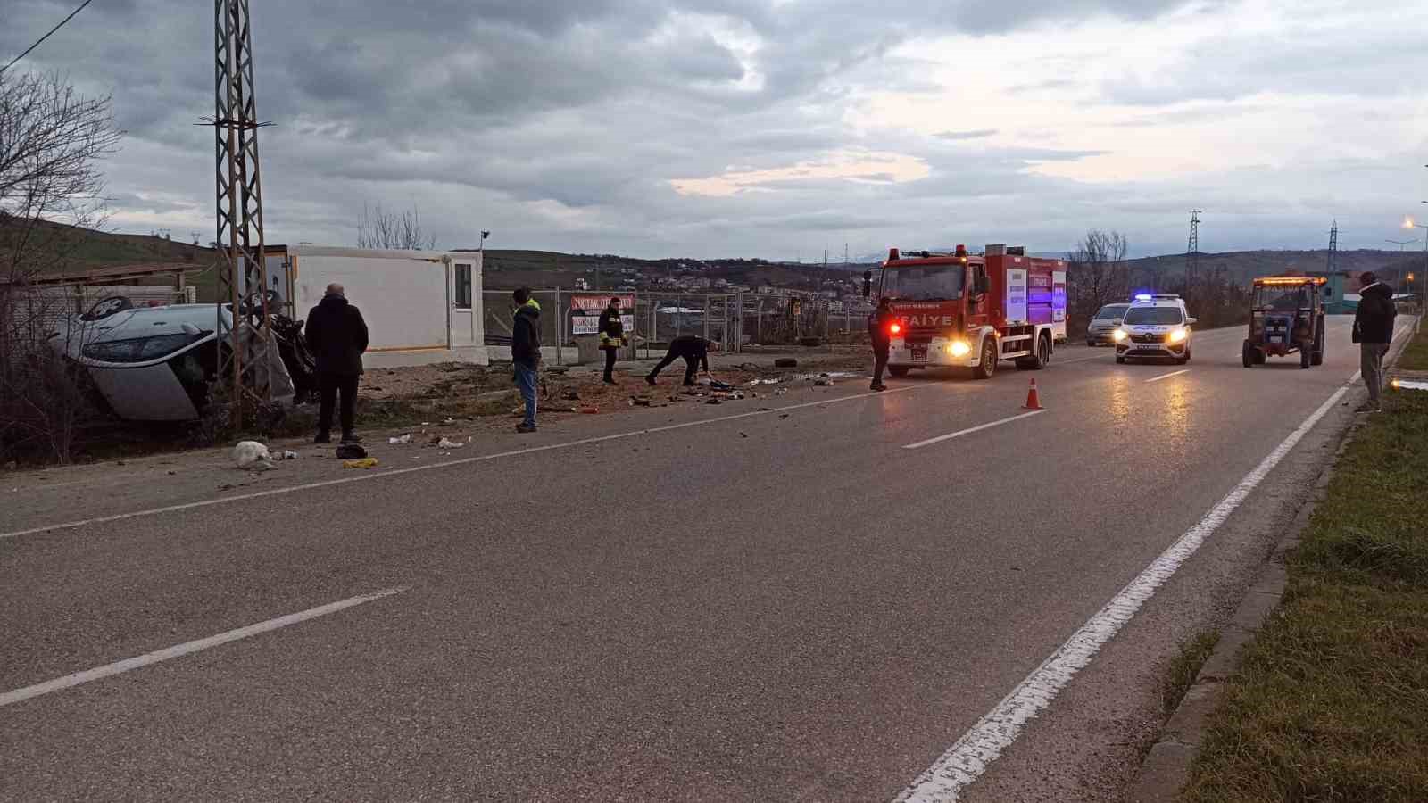 Samsun’da otomobil takla attı: 2 yaralı
