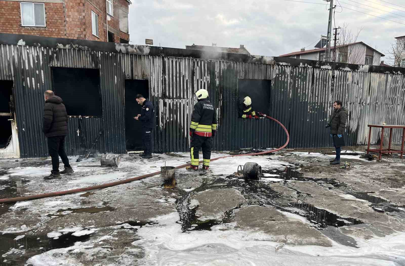 Samsun’da şantiyede yangın
