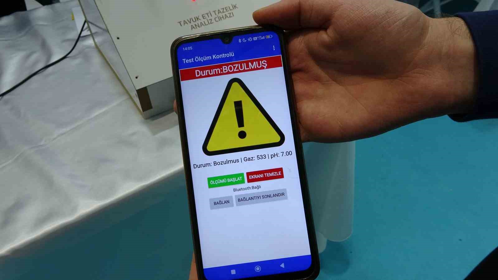 Samsunlu liselilerden tavuk eti zehirlenmesini önleyen cihaz
