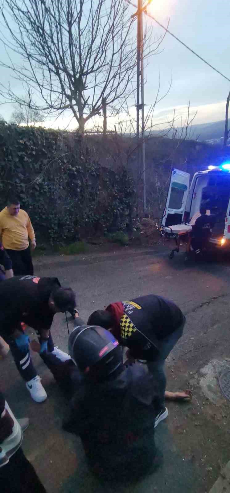 Sarıyer’de bozuk yolun sebep olduğu kaza kamerada: 1 yaralı
