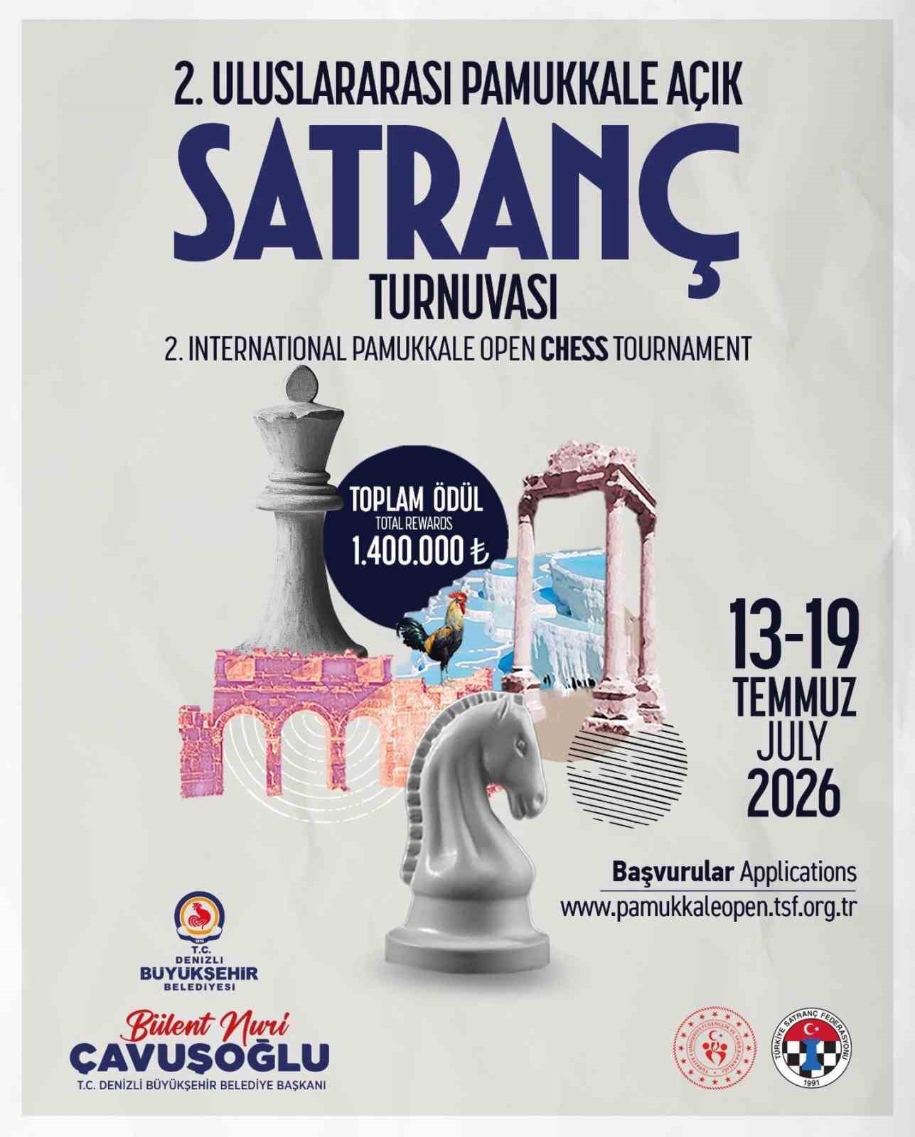 Satranç dünyasının kalbi Denizli’de atacak
