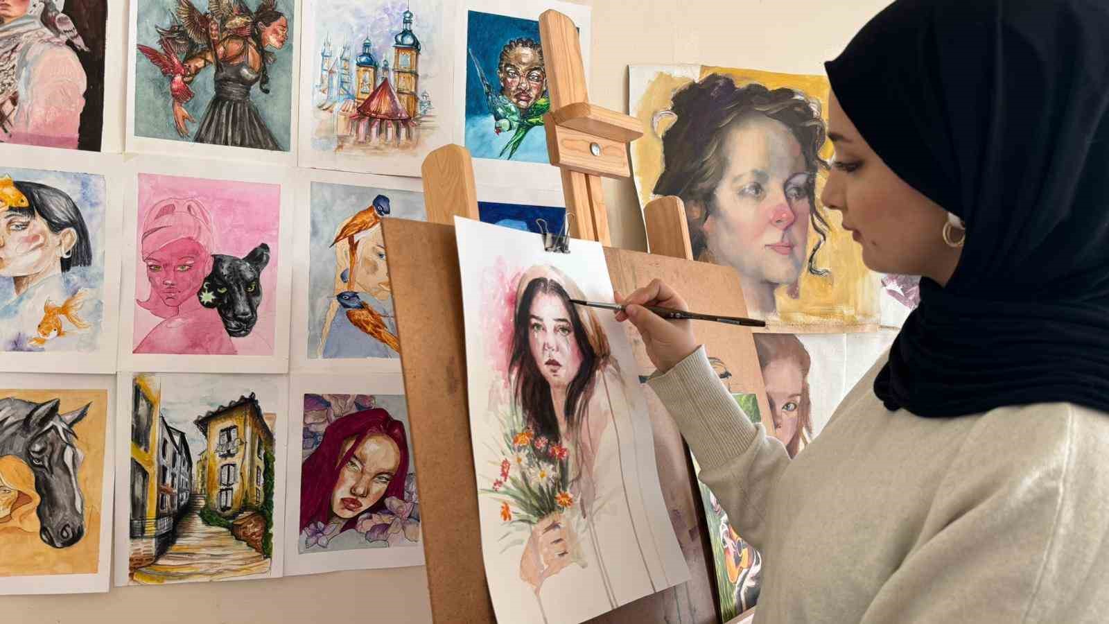 Savaşın içinden doğan sanatçı: Kadınların hikayesini tuvale yansıtıyor
