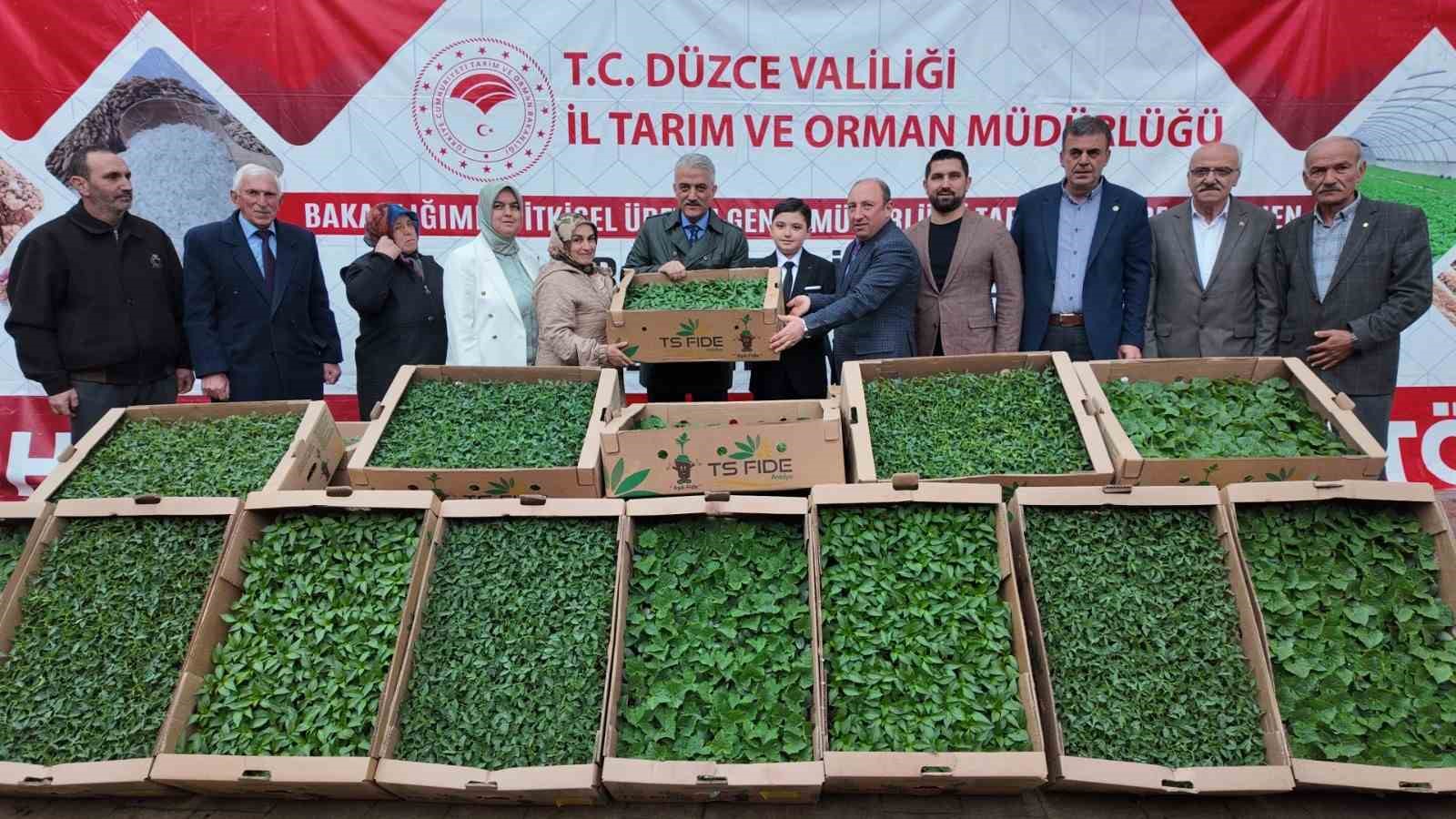 Sebze üretimi yapan çiftçilere fide dağıtıldı
