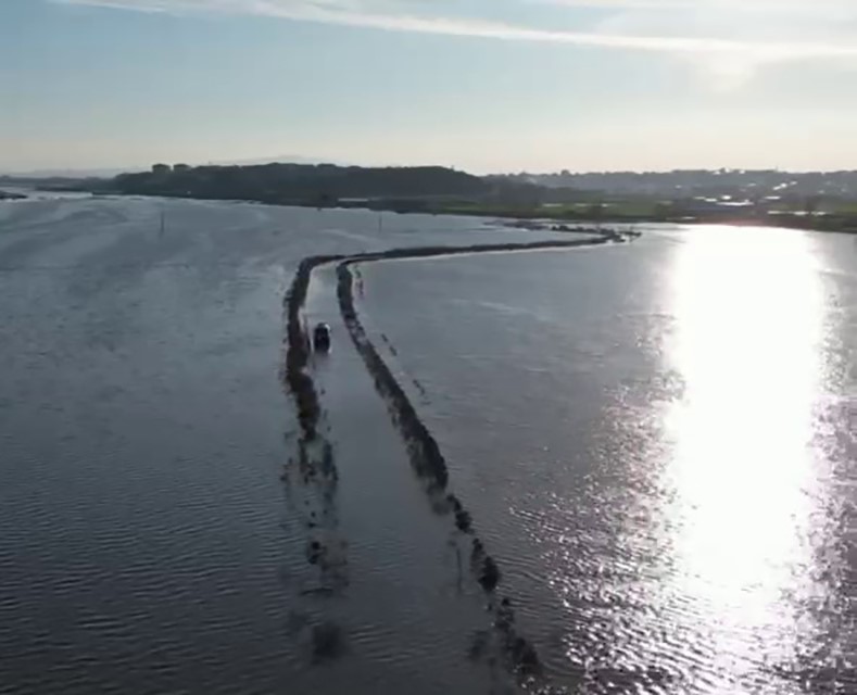 Sel sularında araçta mahsur kalan sürücü ekiplerce kurtarıldı
