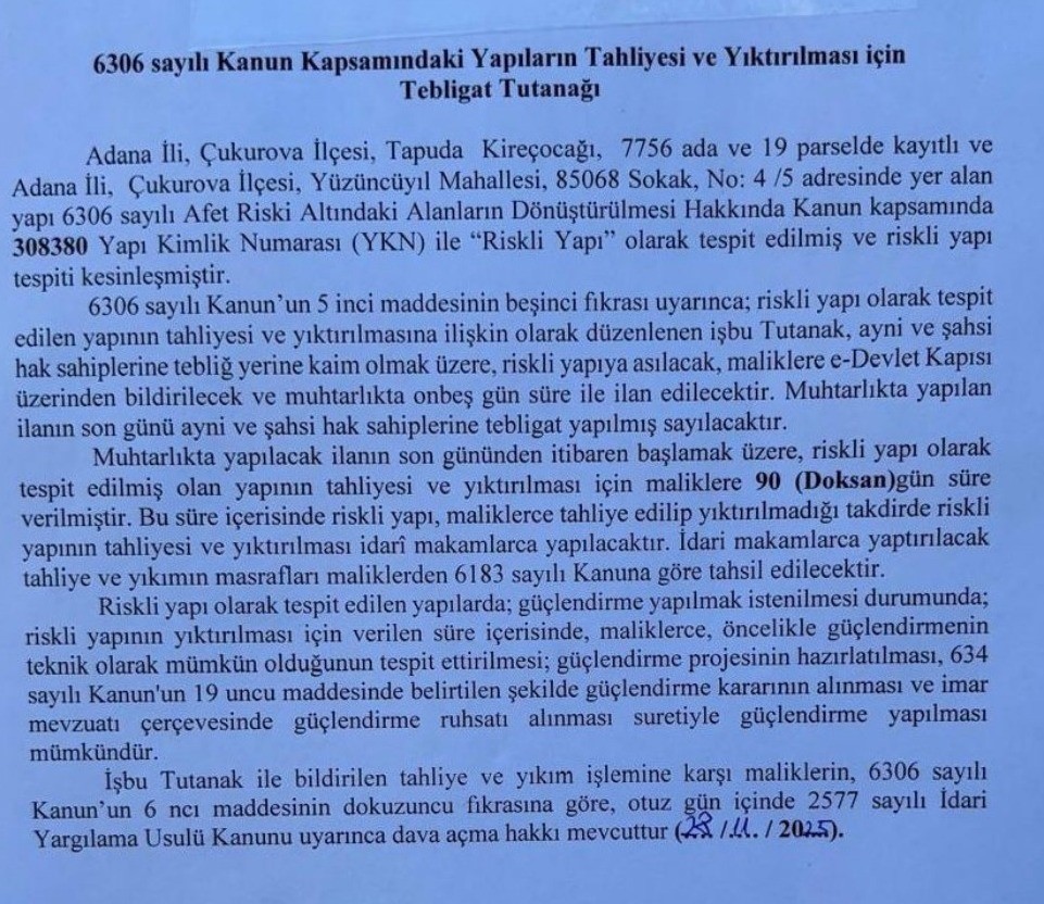 Seyhan Belediye Başkan Yardımcısı hakkında kaçak inşaat ve izinsiz tadilat başlattı iddiası
