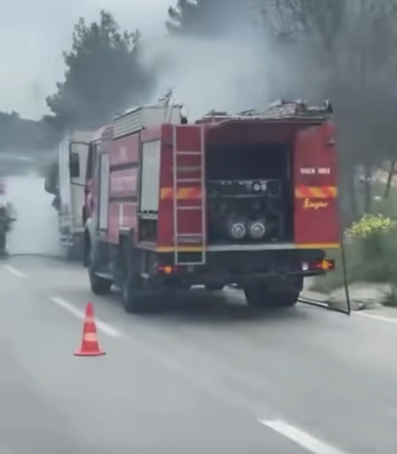 Seyir halindeki kamyon, alev alev yandı

