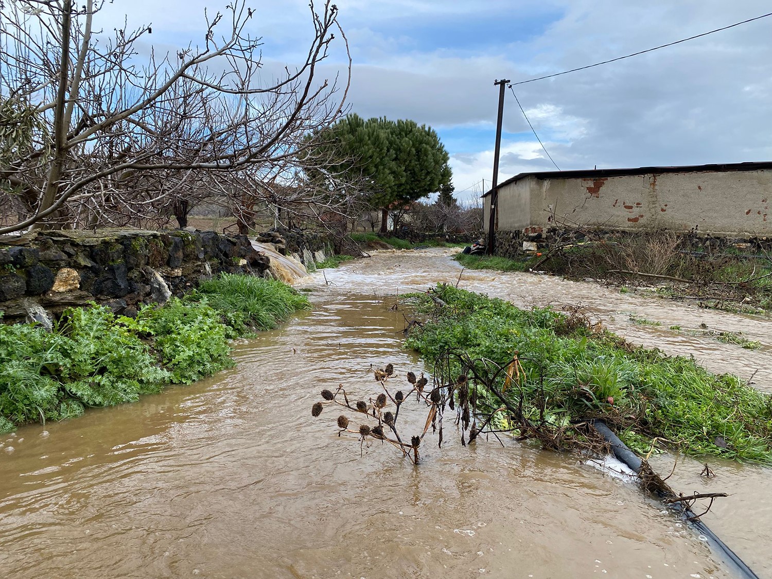 Şiddetli yağışlar Kula’da taşkınlara yol açtı
