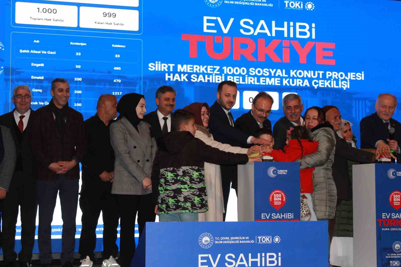 Siirt’te ‘Yüzyılın Konut Projesi’nde bin 627 konutun hak sahibi belirlendi
Siirt’te ‘Yüzyılın Konut Projesi’nde bin 627 konutun hak sahibi belirlendi