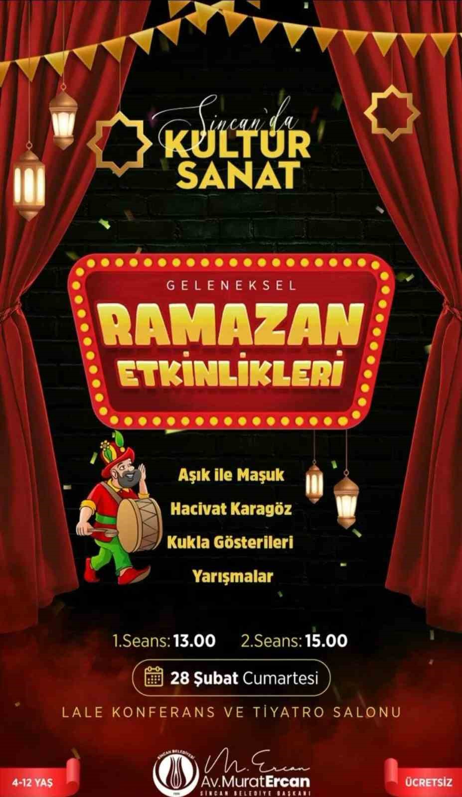 Sincan Belediyesi’nden Ramazan’a özel etkinlikler
Sincan Belediyesi’nden Ramazan’a özel etkinlikler