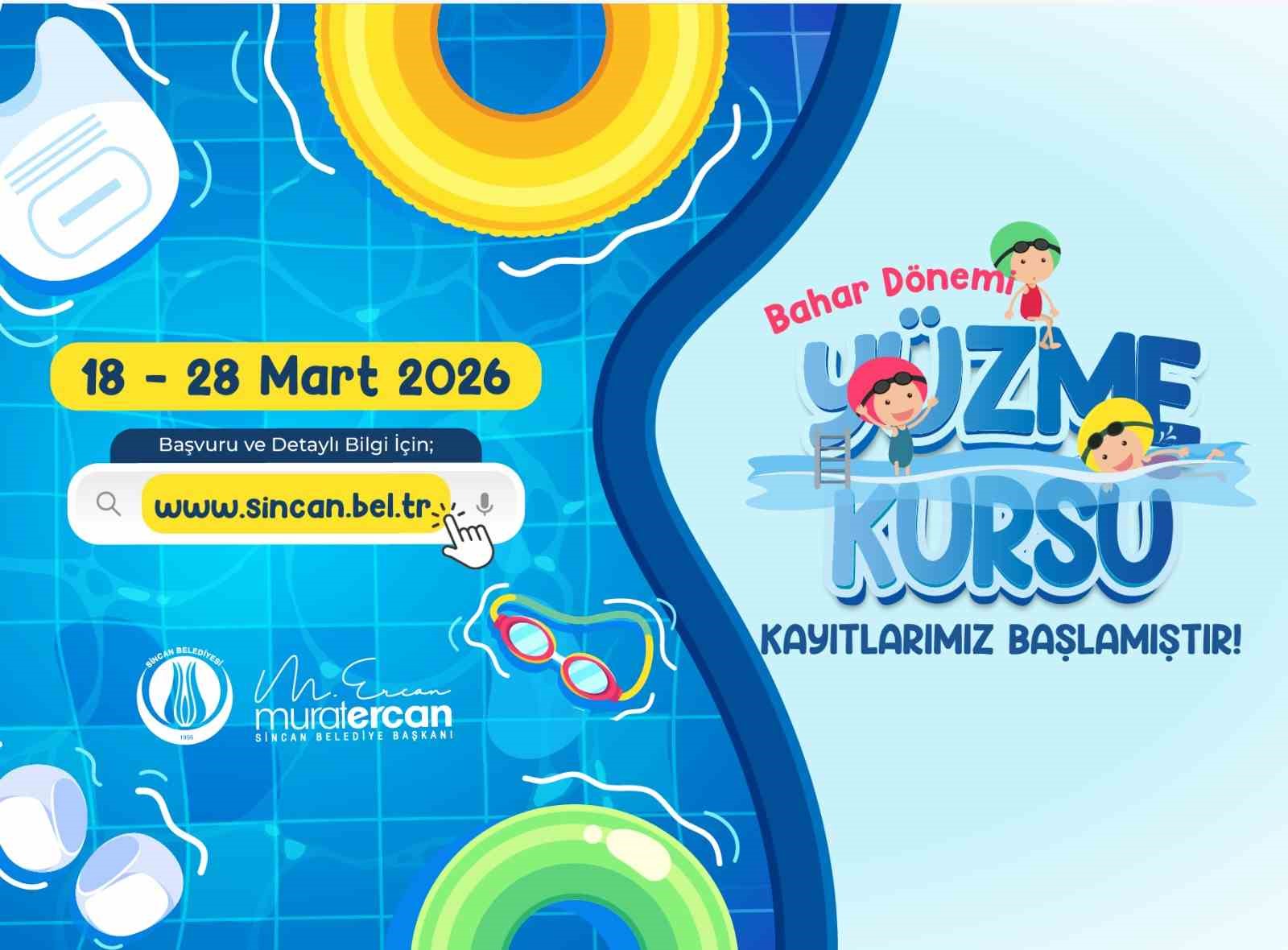 Sincan Belediyesi’nin bahar dönemi yüzme kurs kayıtları başladı, son tarih 28 Mart
