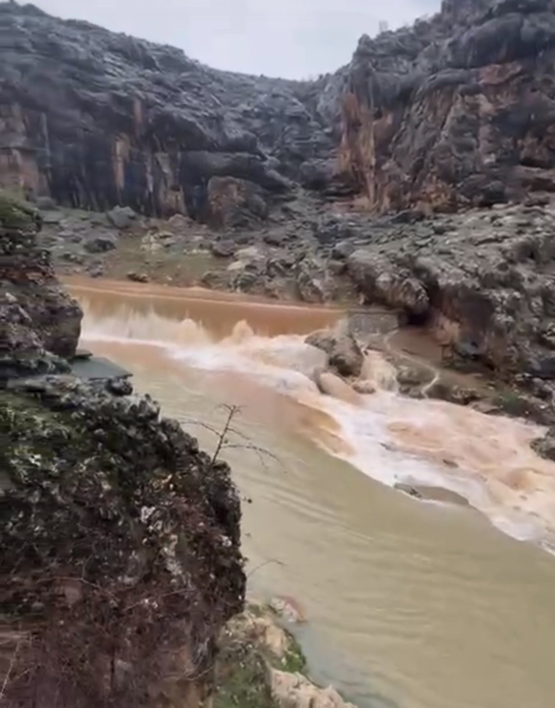 Sinek Çayı’nın su seviyesi yağışlarla yükseldi
