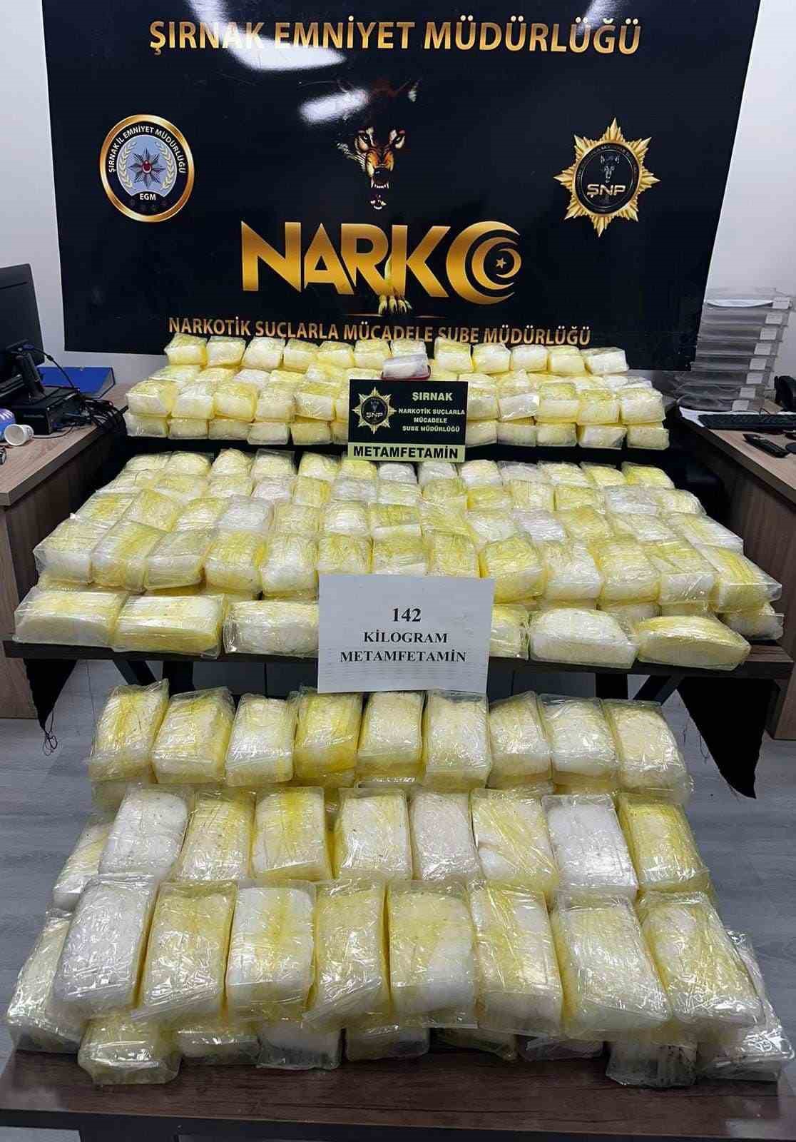 Şırnak’ta 142 kilo uyuşturucu ele geçirildi
