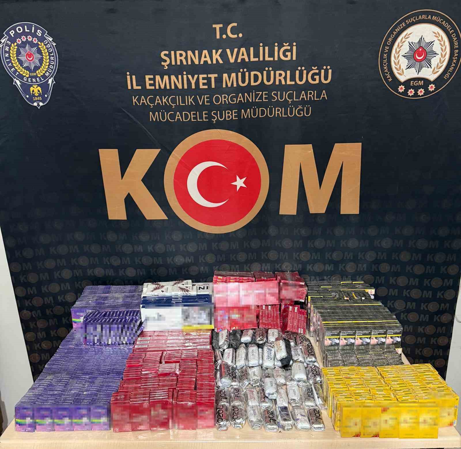 Şırnak’ta 3 buçuk milyon liralık kaçak malzeme ele geçirildi
