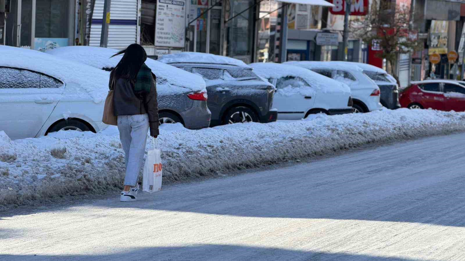 Siverek’te buz ve kar hayatı durdurdu
