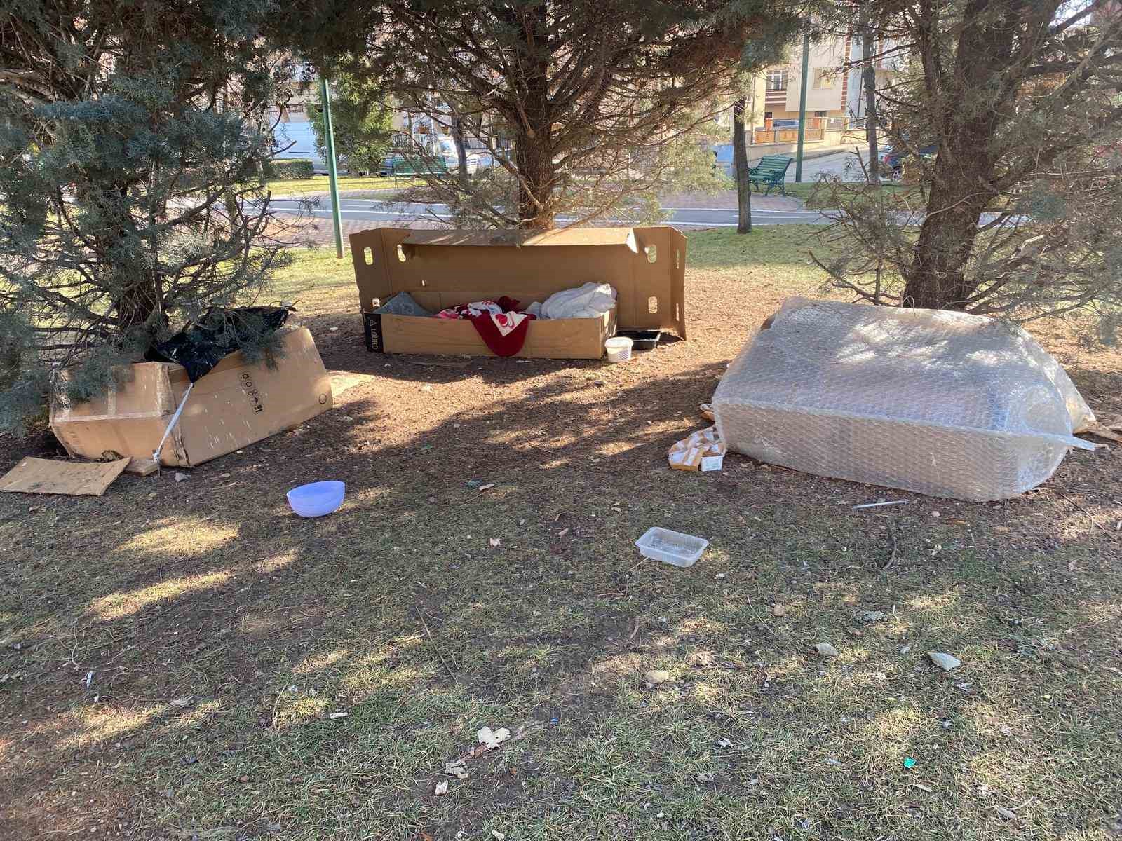 Soğuk kış şartlarında hayvanlar için korunaklı kulübeler yaptılar
