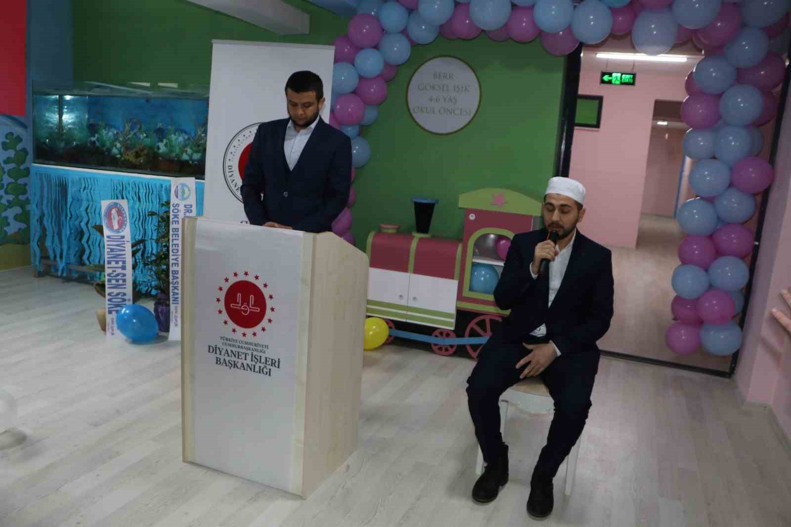Söke İlçe Müftülüğü bünyesinde 4-6 yaş Kur’an Kursu ve Oyun Bahçesi hizmete açıldı
Söke İlçe Müftülüğü bünyesinde 4-6 yaş Kur’an Kursu ve Oyun Bahçesi hizmete açıldı