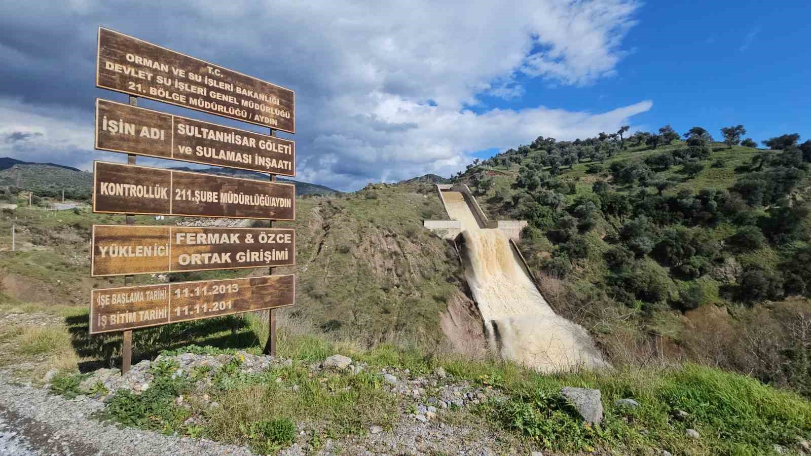 Sultanhisar’da göletler sağanakla doldu taştı
