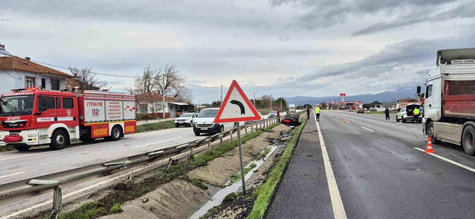 Susurluk’ta tek taraflı trafik kazası: 1 yaralı
