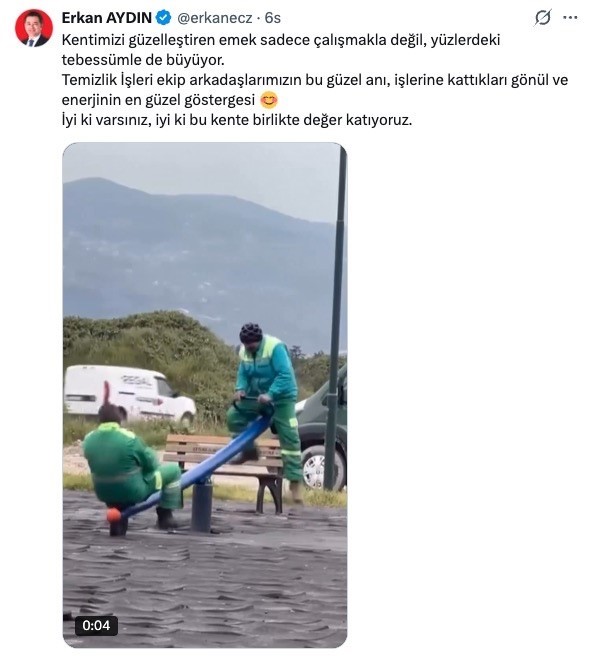 Tahteravalliye binen temizlik işçileri güldürdü
