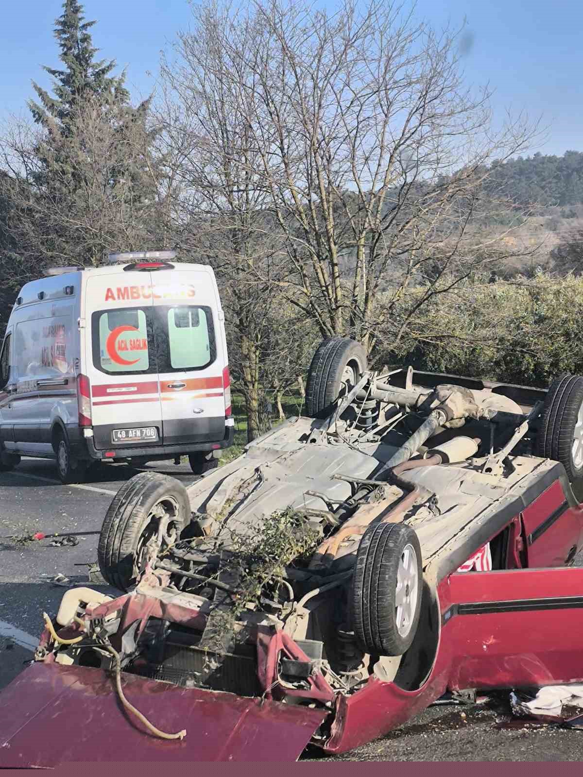 Takla atan araç sürücüsü hafif yaralandı
