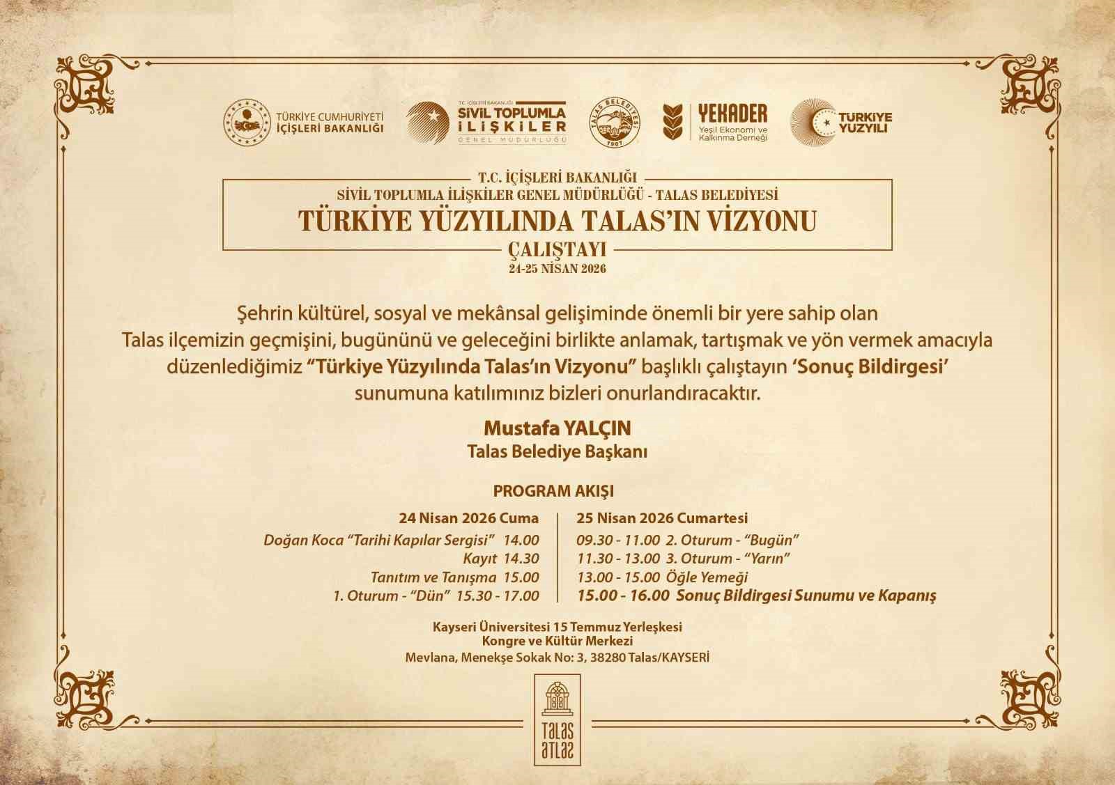 Talas, geleceğini ortak akılla şekillendiriyor
