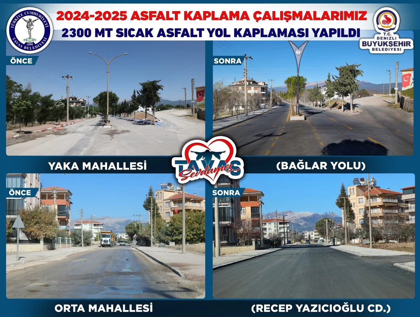 Tavas’ta 2024-2025 yıllarında üst yapıya büyük yatırım yapıldı
