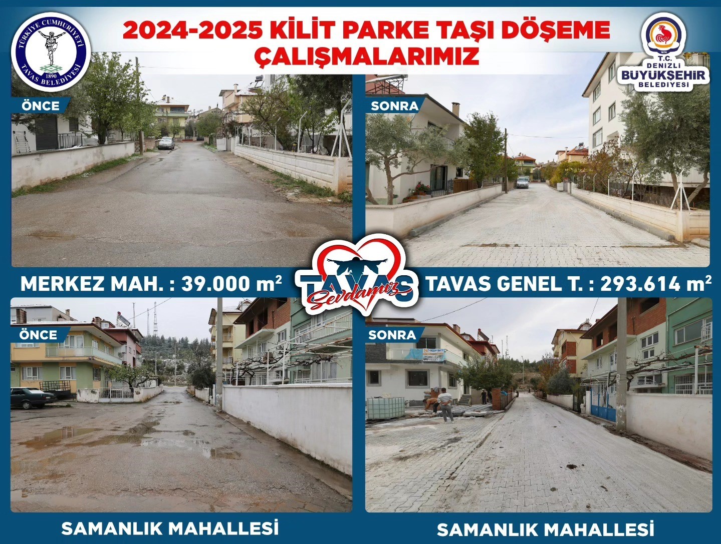 Tavas’ta 2024-2025 yıllarında üst yapıya büyük yatırım yapıldı
