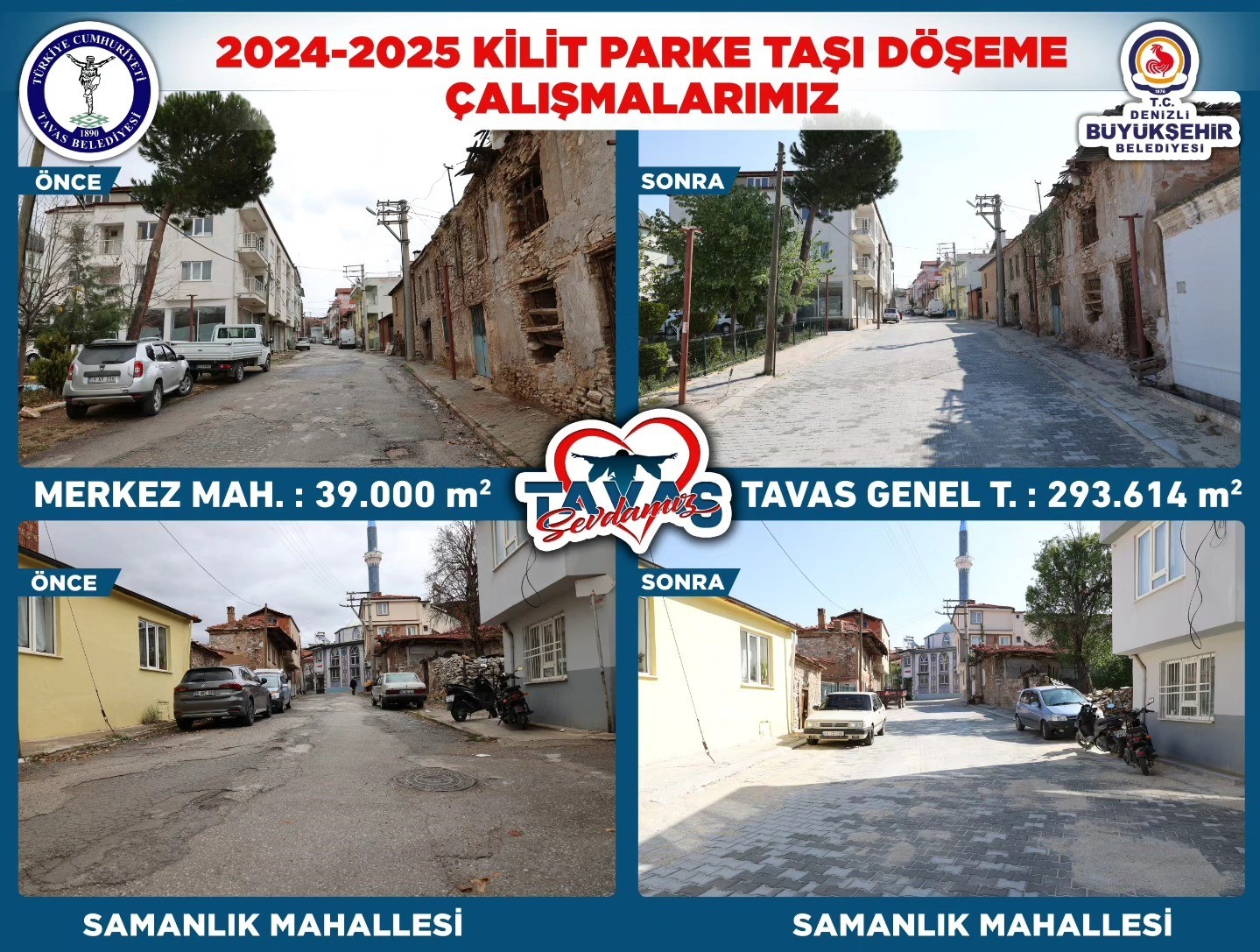 Tavas’ta 2024-2025 yıllarında üst yapıya büyük yatırım yapıldı
