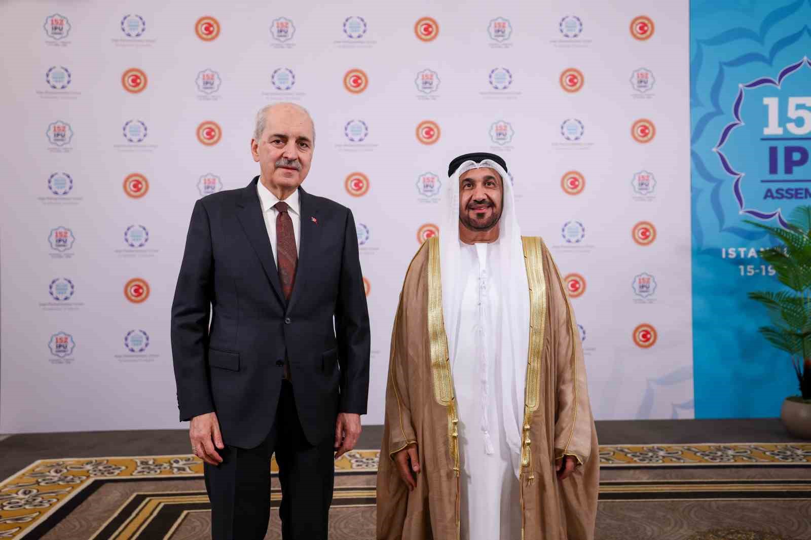 TBMM Başkanı Kurtulmuş, Arap Parlamentosu Başkanı Alyammahi ile görüştü
