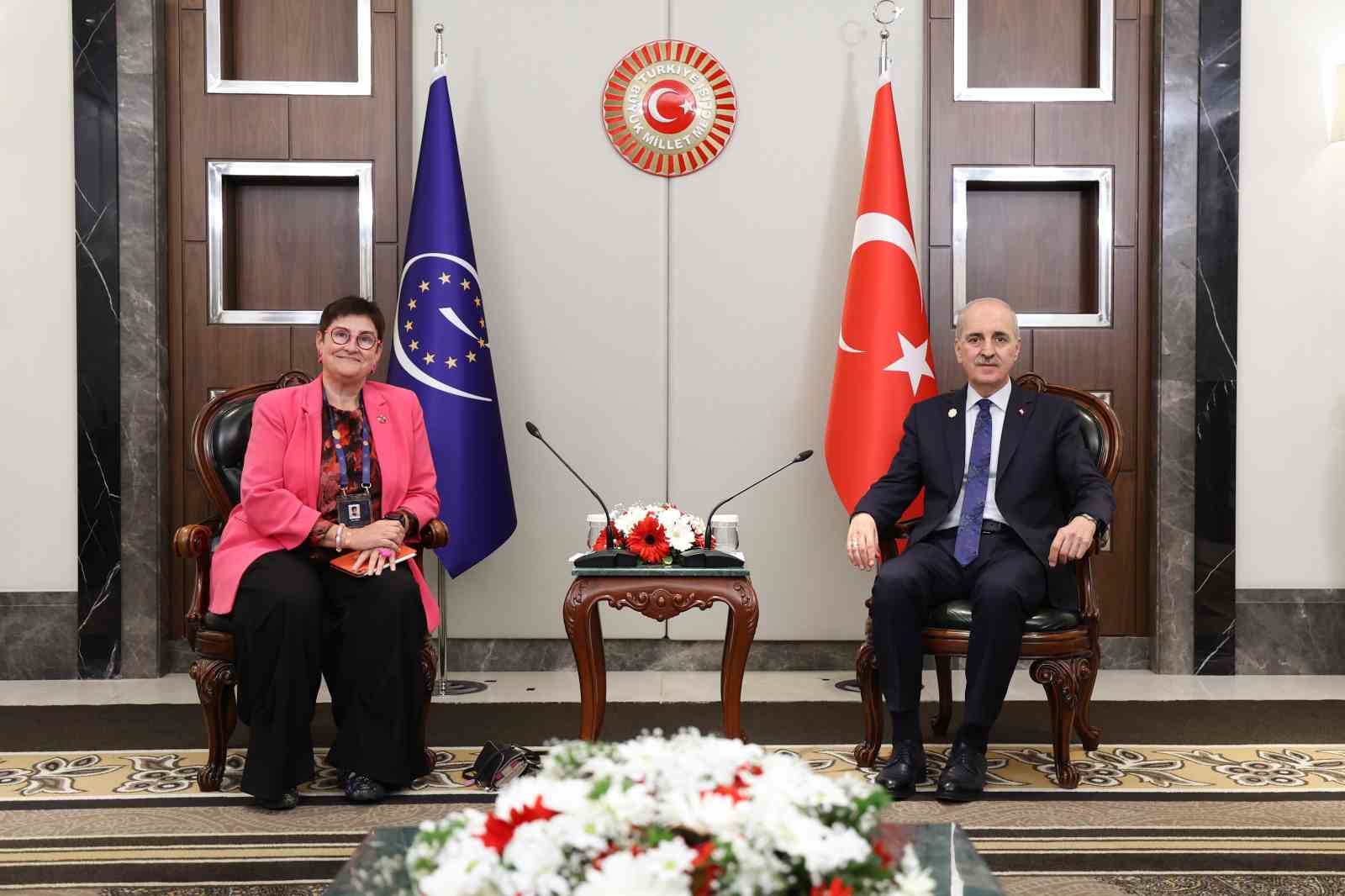 TBMM Başkanı Kurtulmuş, Avrupa Konseyi Parlamenter Meclisi Başkanı Bayr ile bir araya
