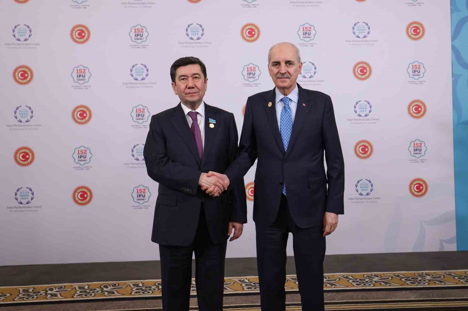 TBMM Başkanı Kurtulmuş, Kazakistan Parlamentosu Meclis Başkanı Koşanov ile görüştü
