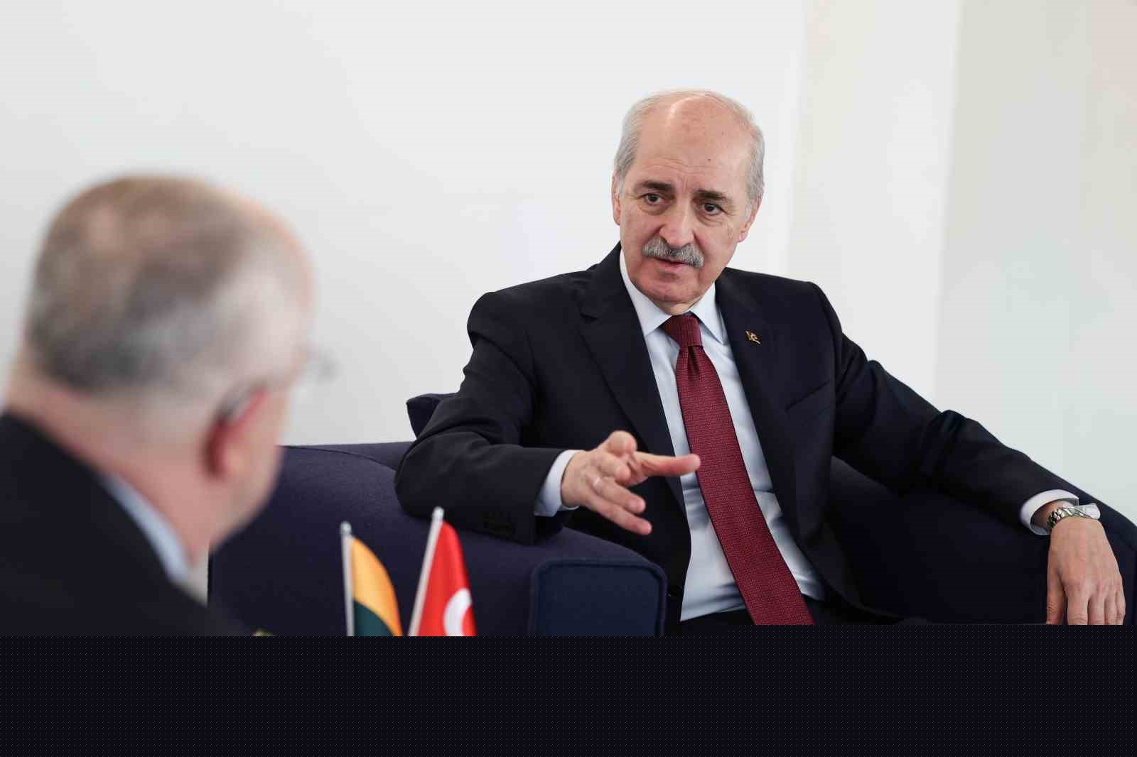 TBMM Başkanı Kurtulmuş, Litvanyalı mevkidaşı Olekas ile görüştü
TBMM Başkanı Kurtulmuş, Litvanyalı mevkidaşı Olekas ile görüştü