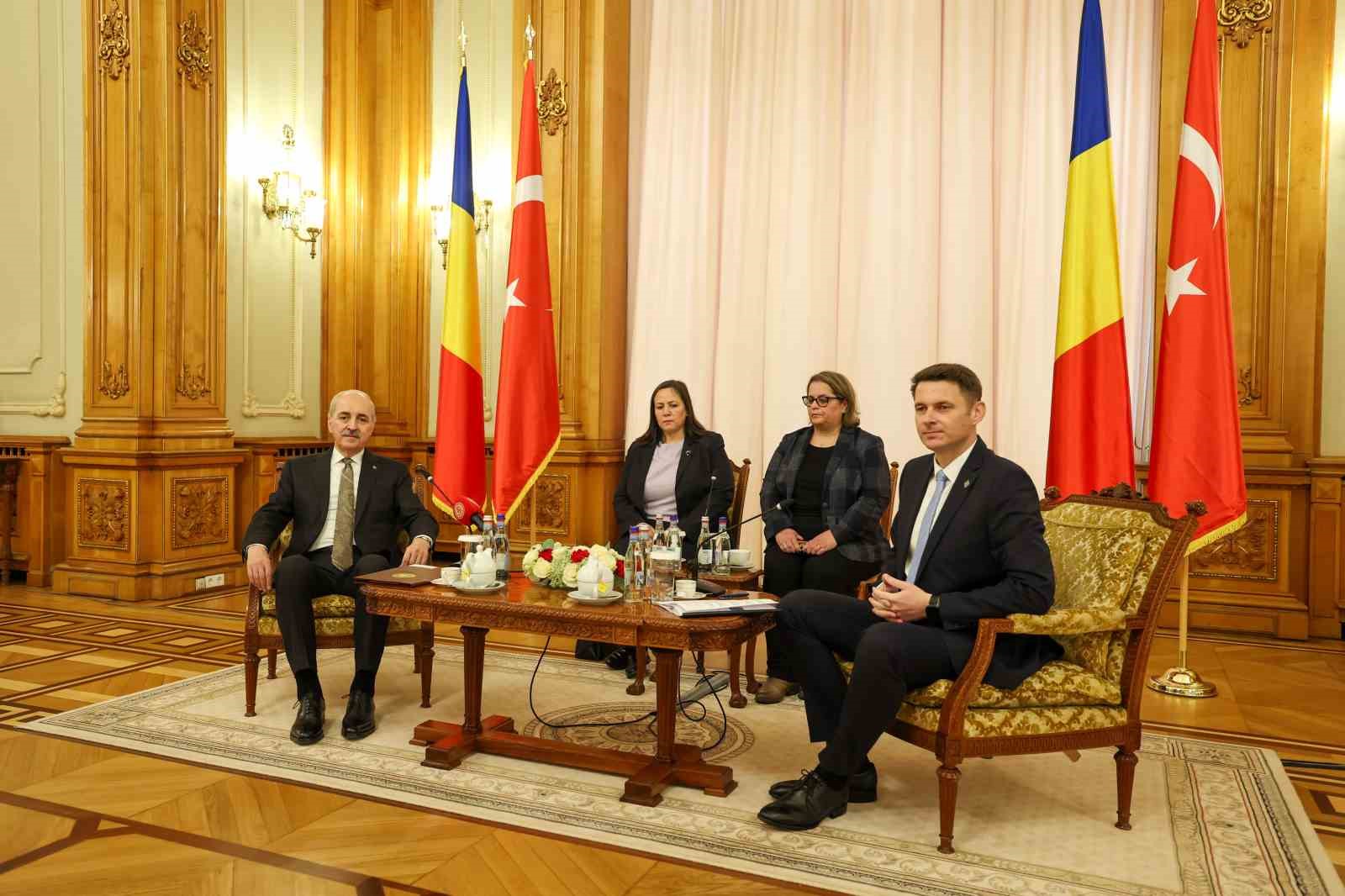 TBMM Başkanı Kurtulmuş, Romanya Senato Başkanı Abrudean ile görüştü
