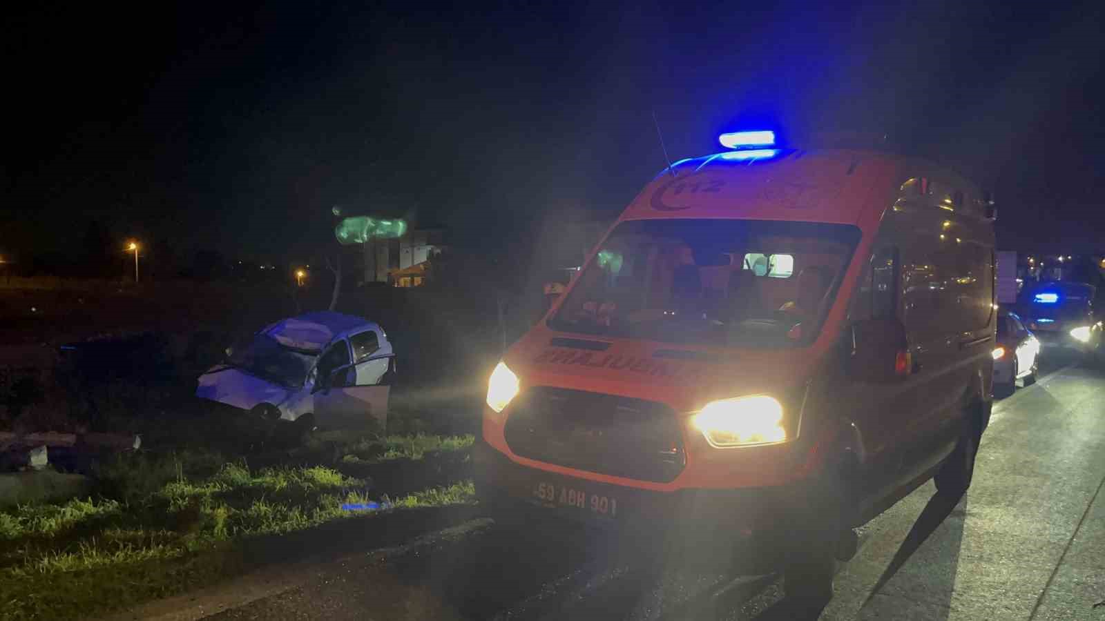 Tekirdağ’da alkollü sürücü su kanalına uçtu
