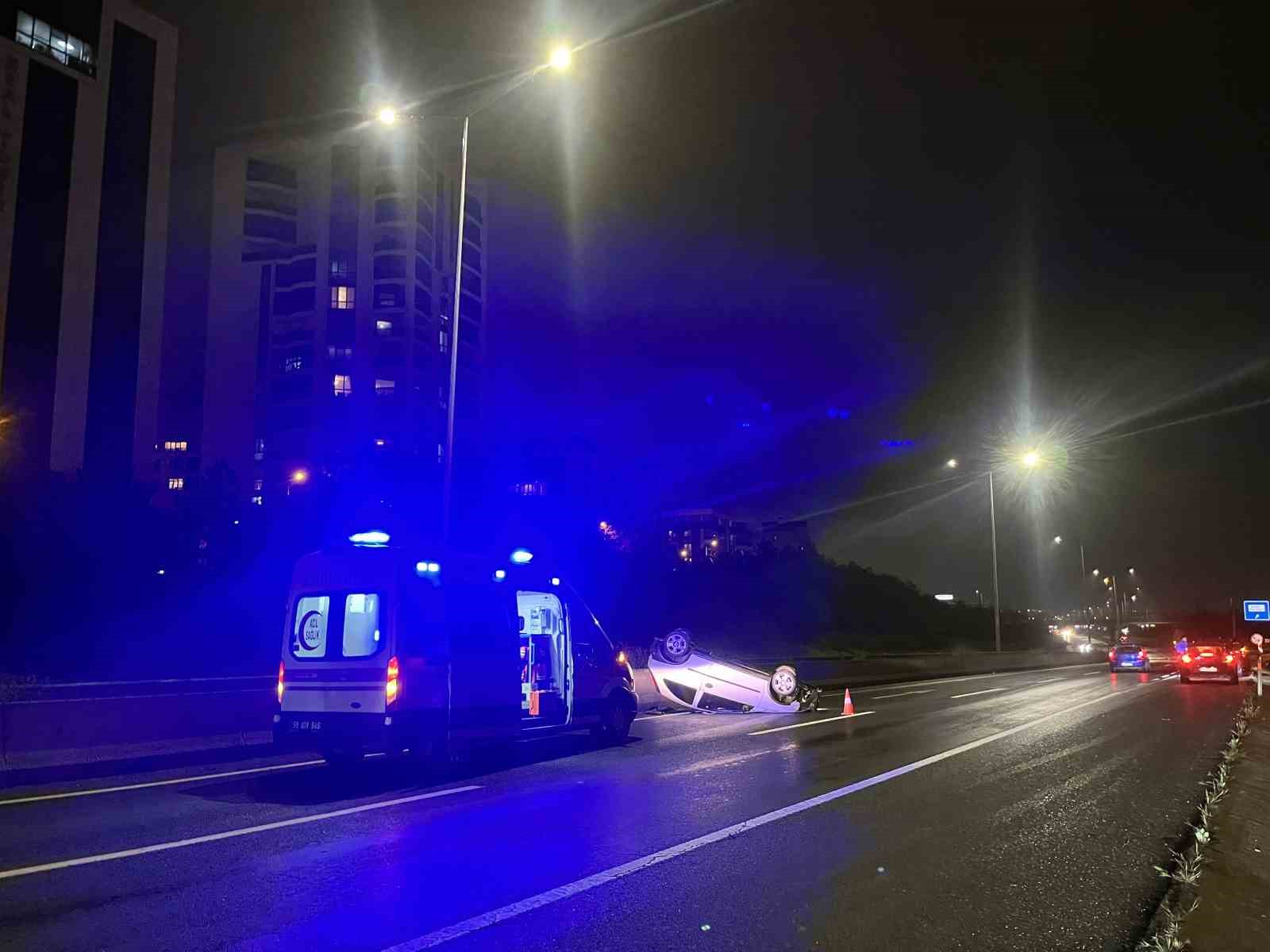 Tekirdağ’da otomobil takla attı, sürücü alkollü çıktı
