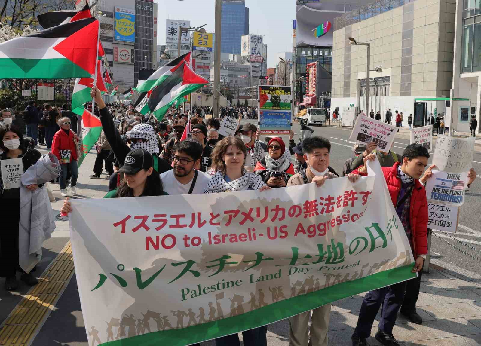 Tokyo’da Gazze’ye destek yürüyüşü

