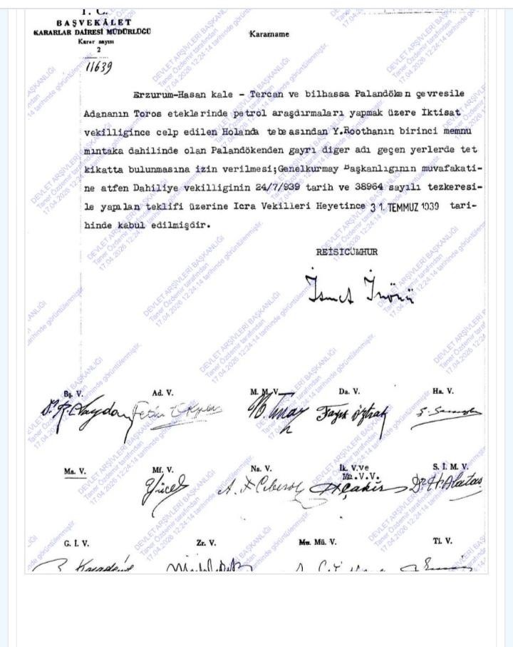 Tozlu arşivlerde unutulan bir gerçek: Hollandalı girişimciye Erzurum, Palandöken ve Toroslar’da petrol izni
