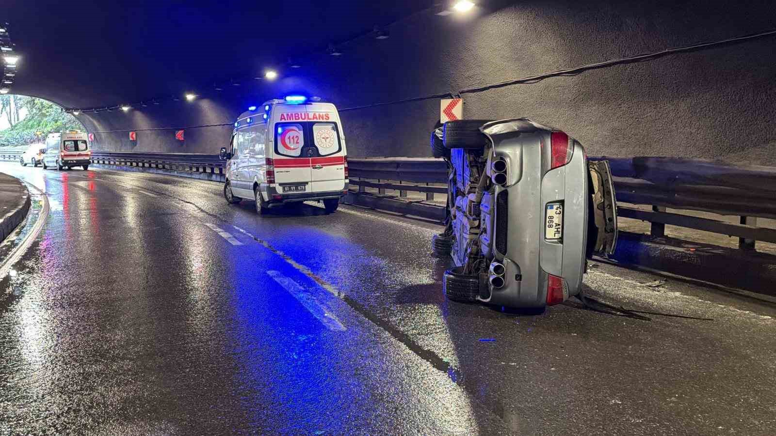 Trabzon Çömlekçi Tüneli’nde kaza: 2 yaralı

