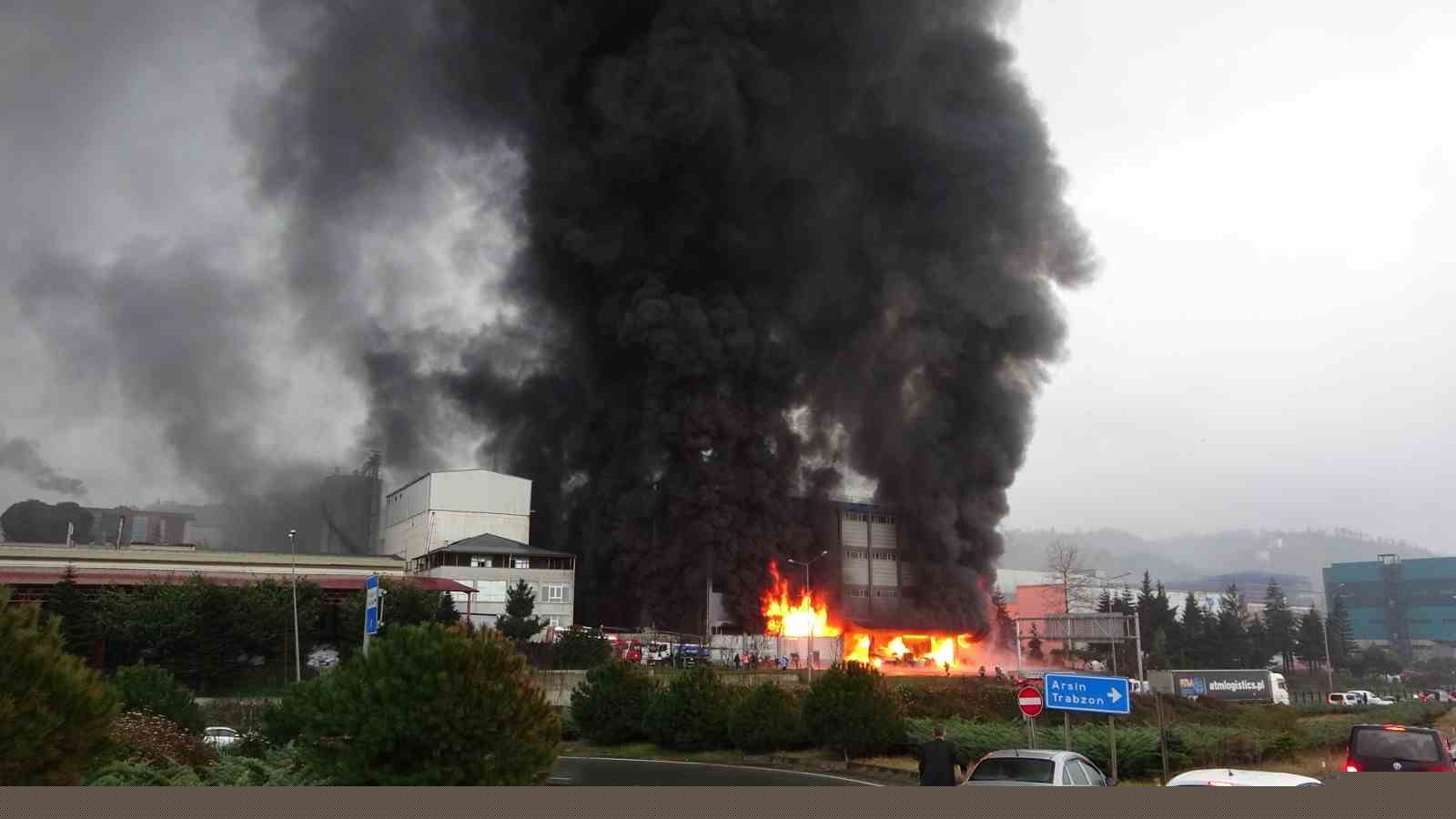 Trabzon’da fındık fabrikasında yangın

