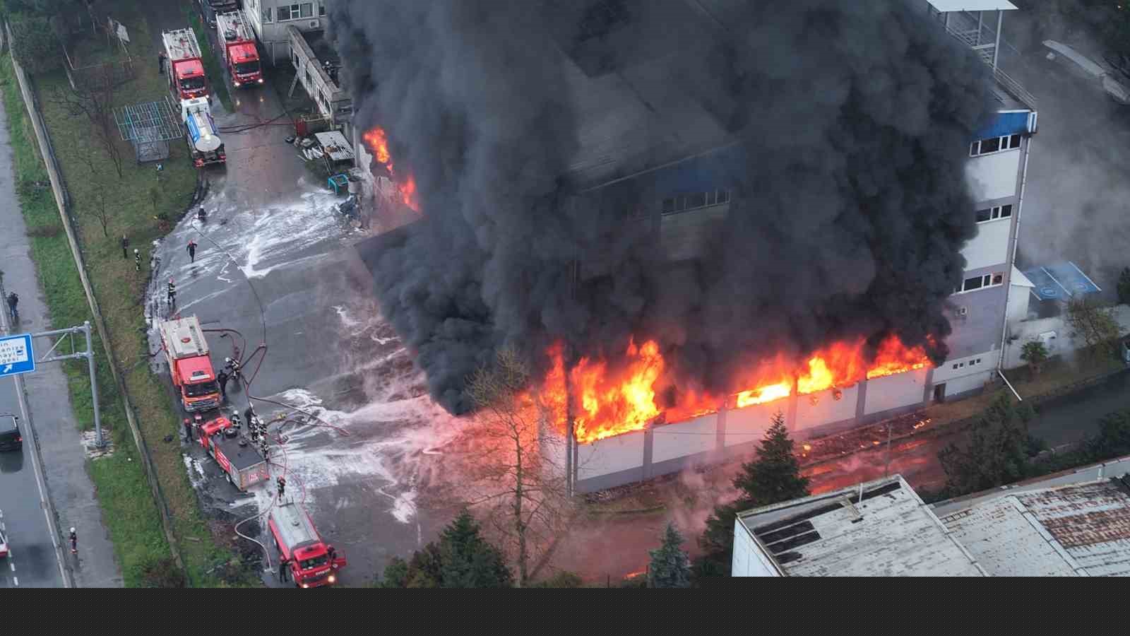 Trabzon’da fındık fabrikasında yangın
