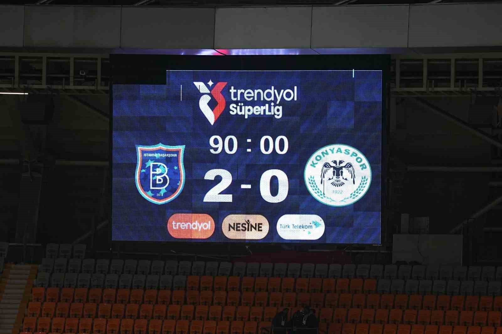 Trendyol Süper Lig: RAMS Başakşehir: 2 - Konyaspor: 0 (Maç sonucu)
